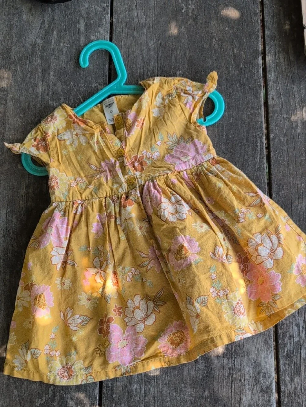 OshKosh B'gosh Mustard Yellow Floral Toddler Dress